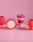 cherry + blush | stemm set |  silicone unbreakable wine glasses