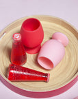cherry + blush | stemm set |  silicone unbreakable wine glasses