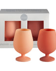 terra + peach | stemm set |  silicone unbreakable wine glasses